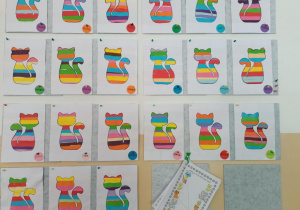 Prace plastyczne "Tęczowe koty".